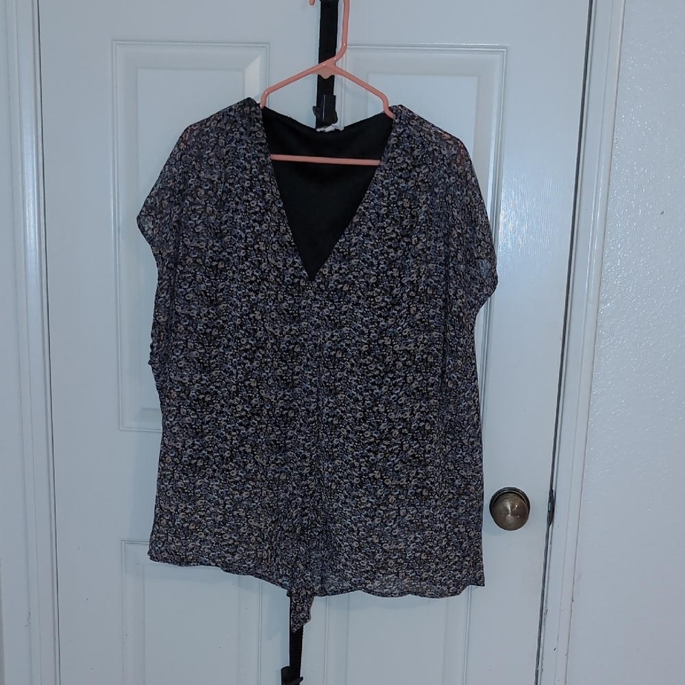 Floral Black Blouse